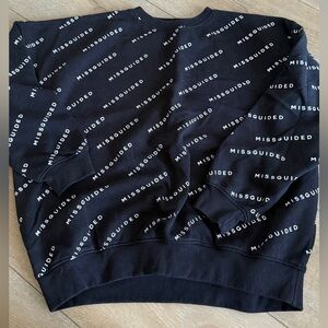 Missguided Black Logo Print Sweatshirt